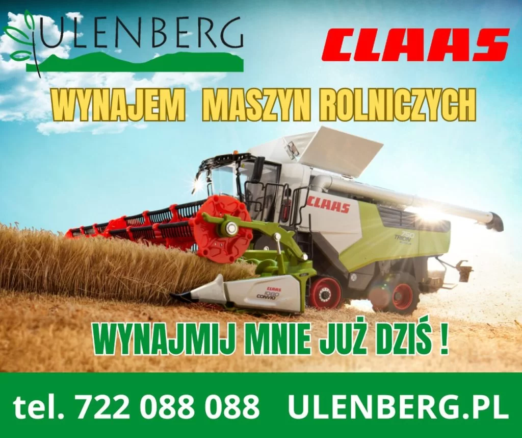 Wynajem maszyn rolniczych CLAAS Ulenberg